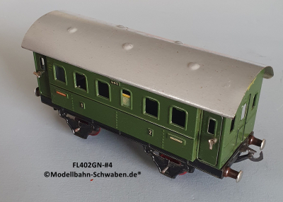Fleischmann 402GN Spur 0, Personenwagen 1./2.Kl., grün, 4 Schwenktüren Fleischmann 402GN Spur 0, Personenwagen 1./2.Kl., grün, 4 Schwenktüren