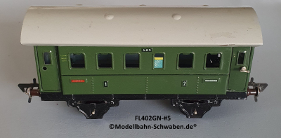Fleischmann 402GN Spur 0, Personenwagen 1./2.Kl., grün, 4 Schwenktüren