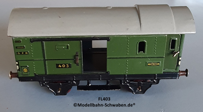 Fleischmann 403 Spur 0, Packwagen m. Schwenk- und Schiebetüren