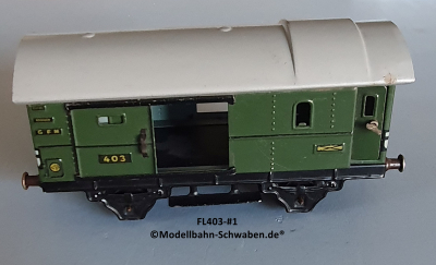 Fleischmann 403 Spur 0, Packwagen m. Schwenk- und Schiebetüren