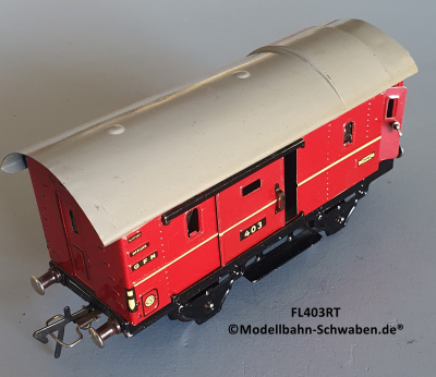 Fleischmann 403 Spur 0, Packwagen m. Schwenk- und Schiebetüren, Rot Fleischmann 403 Spur 0, Packwagen m. Schwenk- und Schiebetüren, Rot