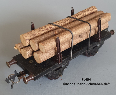 Fleischmann 454 Spur 0, Langholzwagen, 2-achs, Metall, OVP