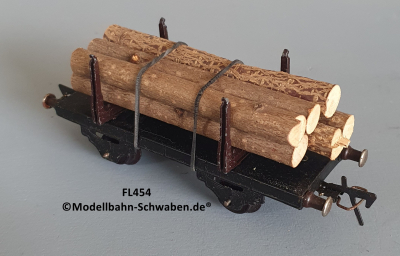 Fleischmann 454 Spur 0, Langholzwagen, 2-achs, Metall, OVP