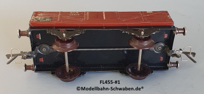 Fleischmann 455 Spur 0, Hochbordwagen, rotbraun, 2-achs, Metall