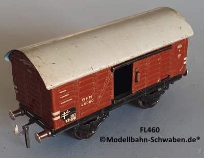 Fleischmann 460 Spur 0, Gedeckter Güterwagen, rotbraun, 2 Schiebetüren, Metall Fleischmann 460 Spur 0, Gedeckter Güterwagen, rotbraun, 2 Schiebetüren, Metall
