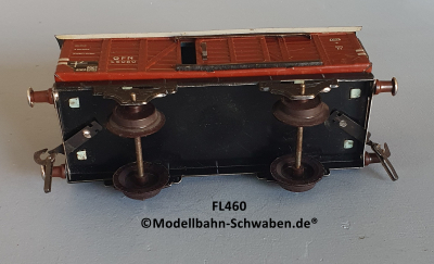 Fleischmann 460 Spur 0, Gedeckter Güterwagen, rotbraun, 2 Schiebetüren, Metall Fleischmann 460 Spur 0, Gedeckter Güterwagen, rotbraun, 2 Schiebetüren, Metall