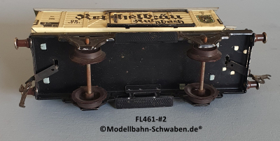 Fleischmann 481-#2 Spur 0, Kühl- / Bierwagen Reichelbräu Kulmbach, Metall, beige