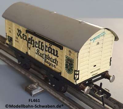 Fleischmann 461 Spur 0, Kühl- / Bierwagen Reichelbräu Kulmbach, Metall, weiss Fleischmann 461 Spur 0, Kühl- / Bierwagen Reichelbräu Kulmbach, Metall, weiss
