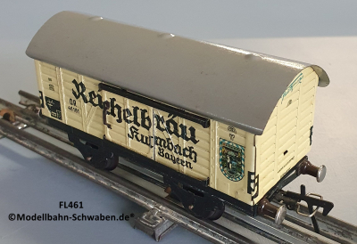 Fleischmann 461 Spur 0, Kühl- / Bierwagen Reichelbräu Kulmbach, Metall, weiss Fleischmann 461 Spur 0, Kühl- / Bierwagen Reichelbräu Kulmbach, Metall, weiss