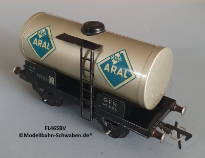 Fleischmann 465 BV Spur 0, Kesselwagen ARAL, 2-achs, Metall