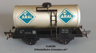 Fleischmann 465 BV Spur 0, Kesselwagen ARAL, 2-achs, Metall