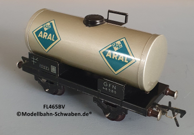 Fleischmann 465 BV Spur 0, Kesselwagen ARAL, 2-achs, Metall