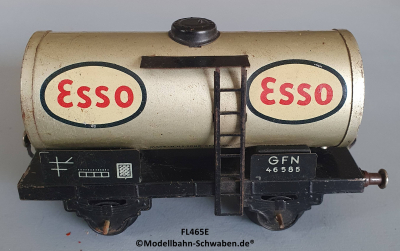 Fleischmann 465 E Spur 0, Kesselwagen ESSO, 2-achs, Metall