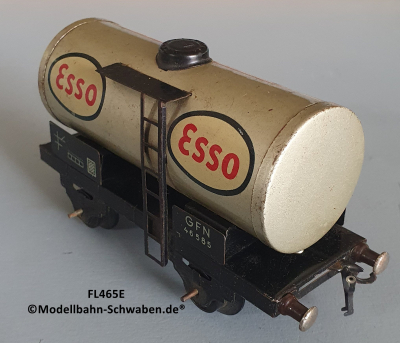 Fleischmann 465 E Spur 0, Kesselwagen ESSO, 2-achs, Metall