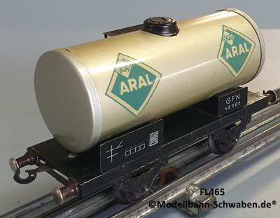 Fleischmann 465 BV Spur 0, Kesselwagen ARAL, 2-achs, Metall, OVP