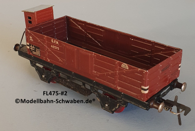 Fleischmann 475 Spur 0, Hochbordwagen m.BrH., rotbraun, 2-achs, Metall Fleischmann 475 Spur 0, Hochbordwagen m.BrH., rotbraun, 2-achs, Metall