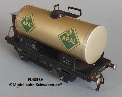 Fleischmann 485 BV Spur 0, Kesselwagen ARAL, 2-achs, Metall, Bremserhaus