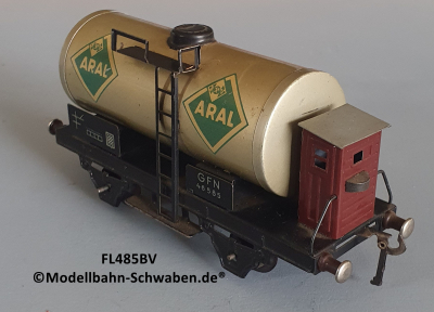 Fleischmann 485 BV Spur 0, Kesselwagen ARAL, 2-achs, Metall, Bremserhaus