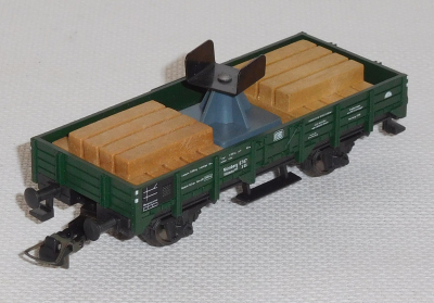 Fleischmann 5201 H0 Kranausleger Stützwagen mit Schwellenstapel, DB, OVP