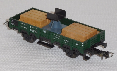 Fleischmann 5201 H0 Kranausleger Stützwagen mit Schwellenstapel, DB, OVP