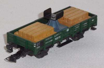 Fleischmann 5201 H0 Kranausleger Stützwagen mit Schwellenstapel, DB, OVP