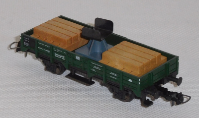 Fleischmann 5201 H0 Kranausleger Stützwagen mit Schwellenstapel, DB, OVP
