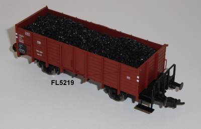 Fleischmann 5219 H0 Offener Güterwagen Om12 m.Kohle beladen, DB, OVP