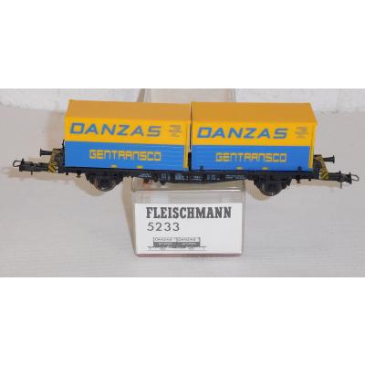 Fleischmann 5233 H0 Containertragwagen Danzas, DB, OVP