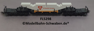 Fleischmann 5298 H0 Tiefladewagen mit DYWIDAG Montagebau, DB, OVP