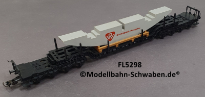 Fleischmann 5298 H0 Tiefladewagen mit DYWIDAG Montagebau, DB, OVP