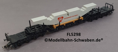 Fleischmann 5298 H0 Tiefladewagen mit DYWIDAG Montagebau, DB, OVP