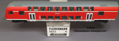 Fleischmann 5623 H0 Doppelstock-Steuerwagen 2. Kl. DBbzf, DB, OVP