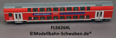 Fleischmann 5626 H0 Doppelstockwagen, 2.-Kl. FAZ, Bel. DBz 751. BN 50 80 26-35 229-6, DB