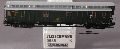 Fleischmann 5688 H0 Bahnpostwagen 2667 Ksl, DBP, OVP