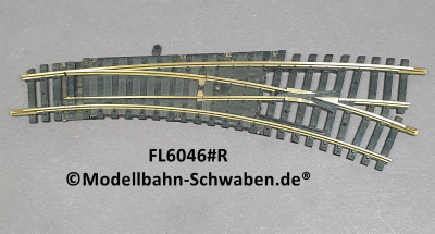 Fleischmann 6046#R Modell-Gleis Bogenweiche, Hand, rechts,