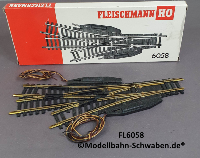 Fleischmann 6058 Modell-Gleis Dreiweg-Weiche Elektrisch, OVP