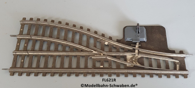 Fleischmann 621R Spur 0, Gleis Weiche, rechts, Handbetrieb