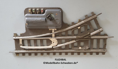 Fleischmann 624BAL Spur 0, Gleis Weiche, links, Elektrisch