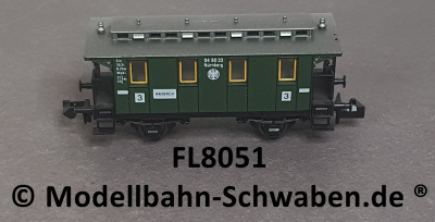 Fleischmann 8051 N Nebenbahn-Personenwagen, Ci Pr86, 3. Kl., BN 049 03, DRG