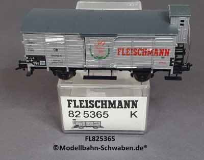 Fleischmann 825365 H0 Güterwagen m. Bremserhaus 50J.Fleischmann, DB, OVP