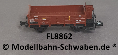 Fleischmann 8862 N Offener Güterwagen m.Brh., Omk, BN 50 381, Bad.St.B.