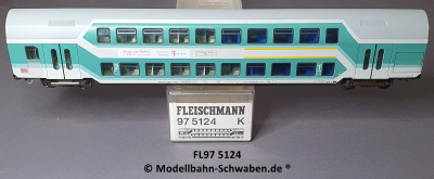Fleischmann 975124 H0 Doppelstockwagen „DEUTSCHE TELEKOM“ 1./2. Kl., DB, OVP, Beleuchtet