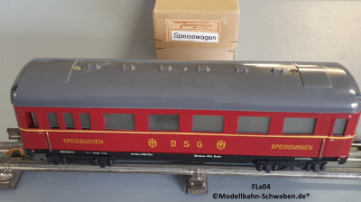 Fleischmann 411 Spur 0, Speisewagen 4-achsig, DSG, rot