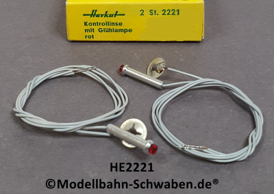 Herkat 2221 Kontrollinse mit Glühlampe rot, 2 Stk, OVP