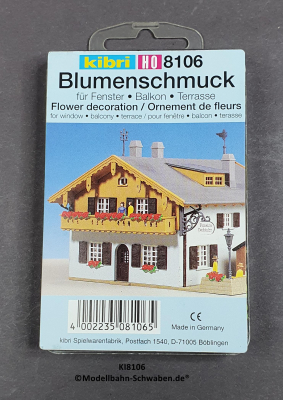 Kibri 8106 H0 Bausatz, Balkon Blumenschmuck, OVP