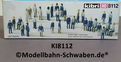 Kibri 8112 H0 Bausatz 1:87 Figuren 32 Stück Arbeiter sitzend / stehend, OVP