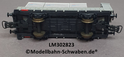 Lima 302823 H0 Flachwagen m Bremserhaus, bel. m.DB Logistik Boxen, FS, OVP