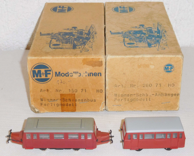 M+F 16071+28071 H0 Wiesmar Schienenbus mit Anhänger Fertigmodell