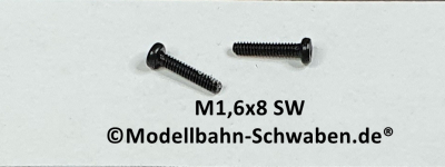 M1,6x8 mm Schraube Rundkopf Kreuzschlitz schwarz