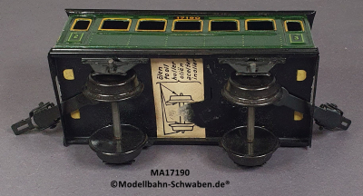 Märklin 17190 Spur 0, Blech Personenwagen 2./3. Kl., Grün